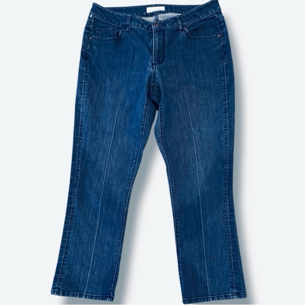 Ann Taylor LOFT Size 29/8 Curvy Kick Crop Dark Wash High Rise Jeans